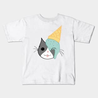 Ice Cream cat Kids T-Shirt